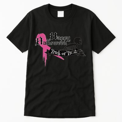 Breast Cancer Happy Halloween Skeleton Tall T-Shirt