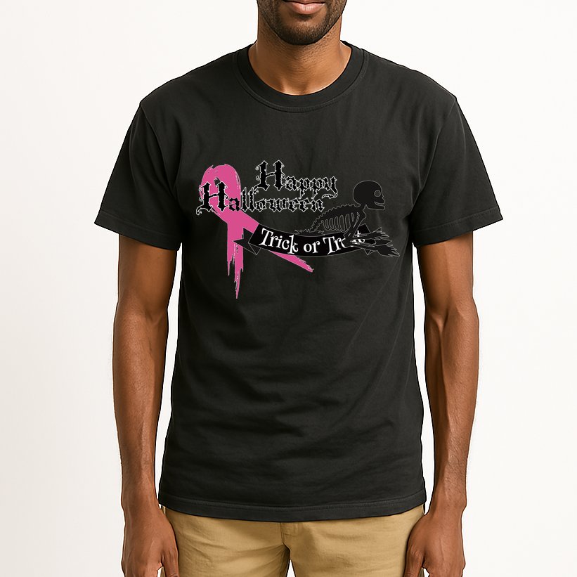 Breast Cancer Happy Halloween Skeleton Tall T-Shirt