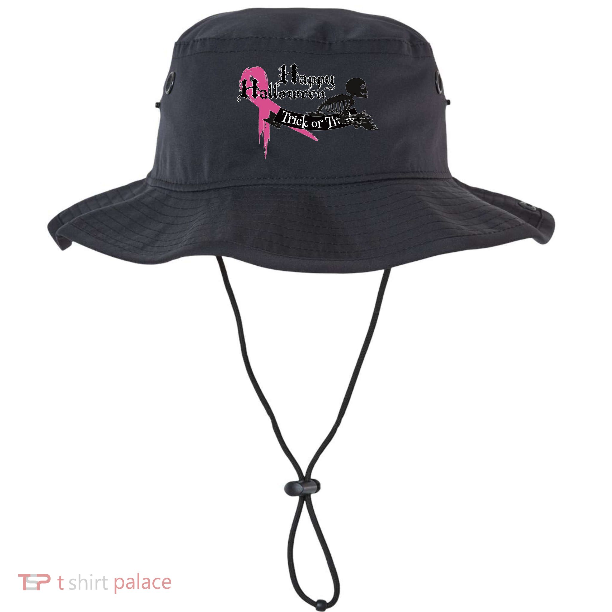 Breast Cancer Happy Halloween Skeleton Bucket Hat