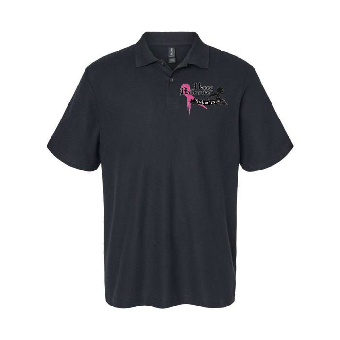 Breast Cancer Happy Halloween Skeleton Softstyle Adult Sport Polo