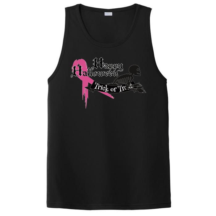 Breast Cancer Happy Halloween Skeleton PosiCharge Competitor Tank