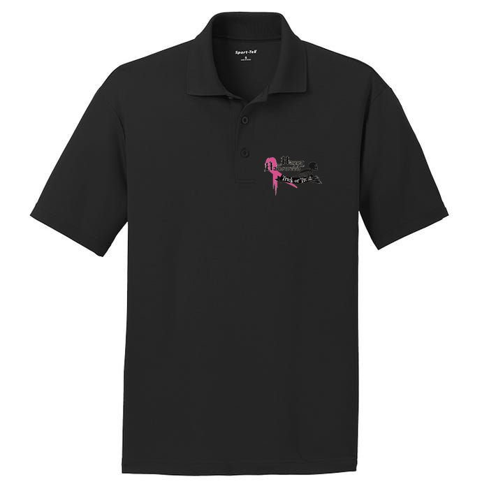 Breast Cancer Happy Halloween Skeleton PosiCharge RacerMesh Polo