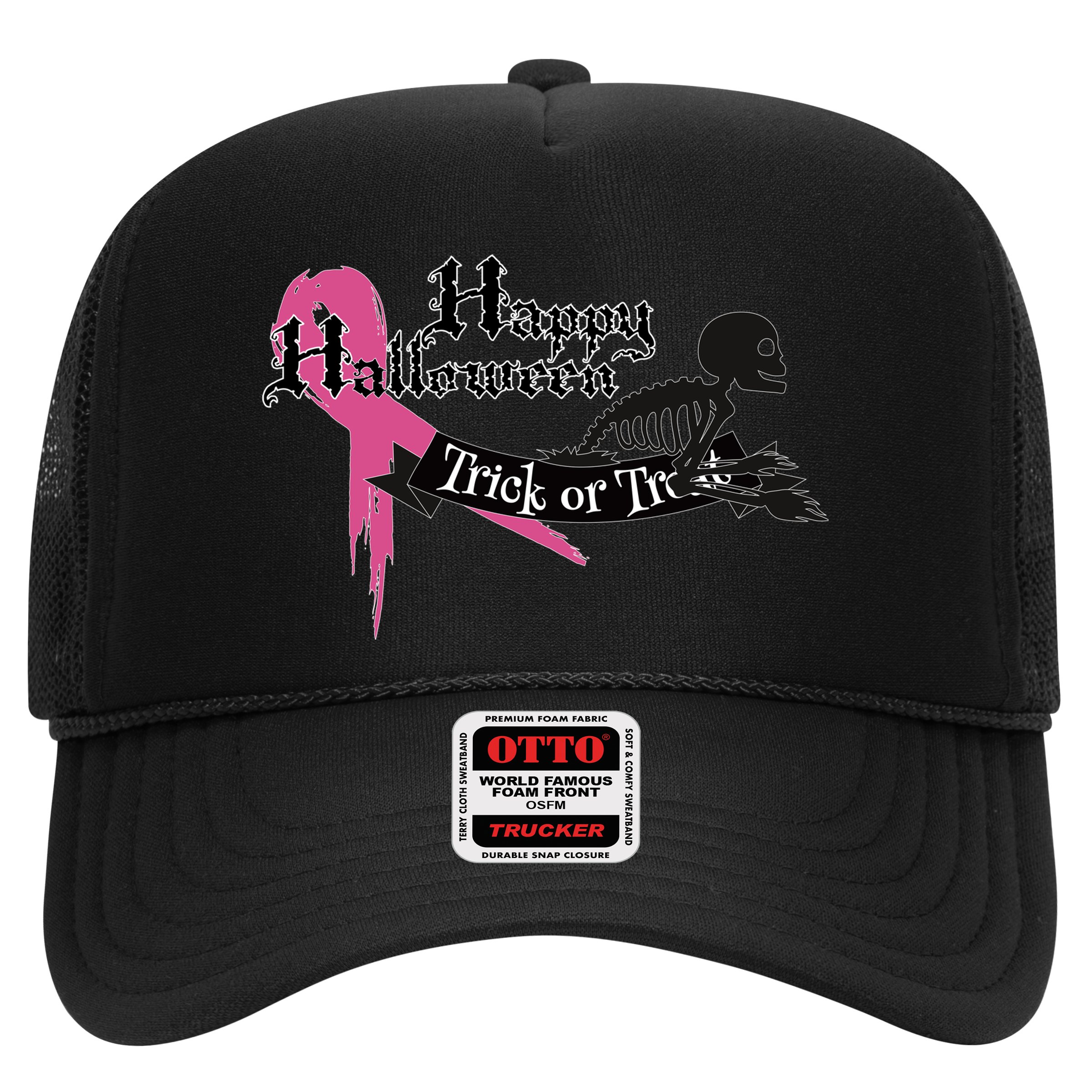 Breast Cancer Happy Halloween Skeleton Hat