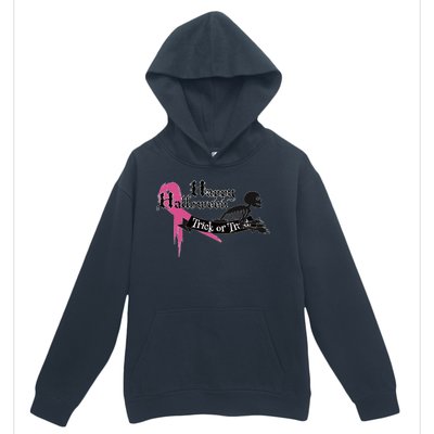 Breast Cancer Happy Halloween Skeleton Urban Pullover Hoodie