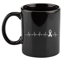 Breast Cancer Heartbeat Pulse 11oz C Handle Ceramic Mug