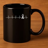 Breast Cancer Heartbeat Pulse 11oz C Handle Ceramic Mug