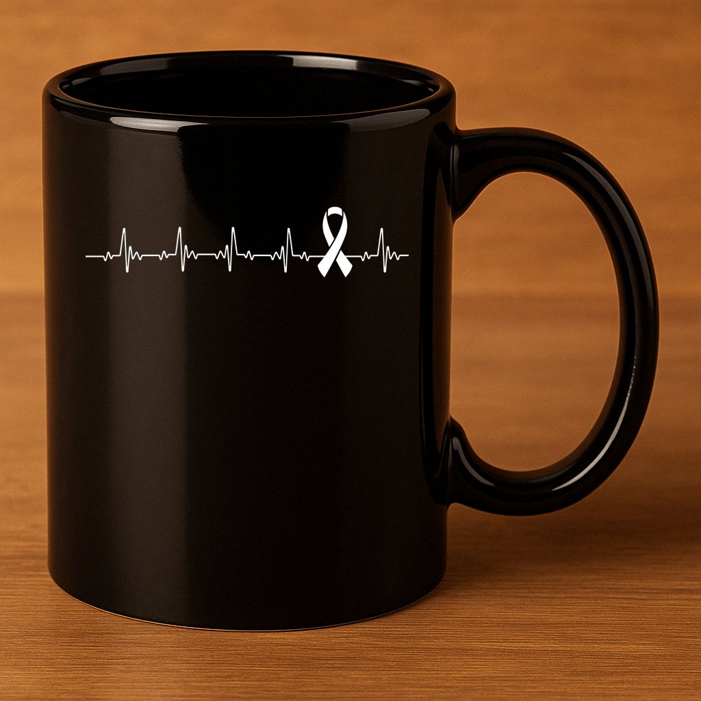 Breast Cancer Heartbeat Pulse 11oz C Handle Ceramic Mug