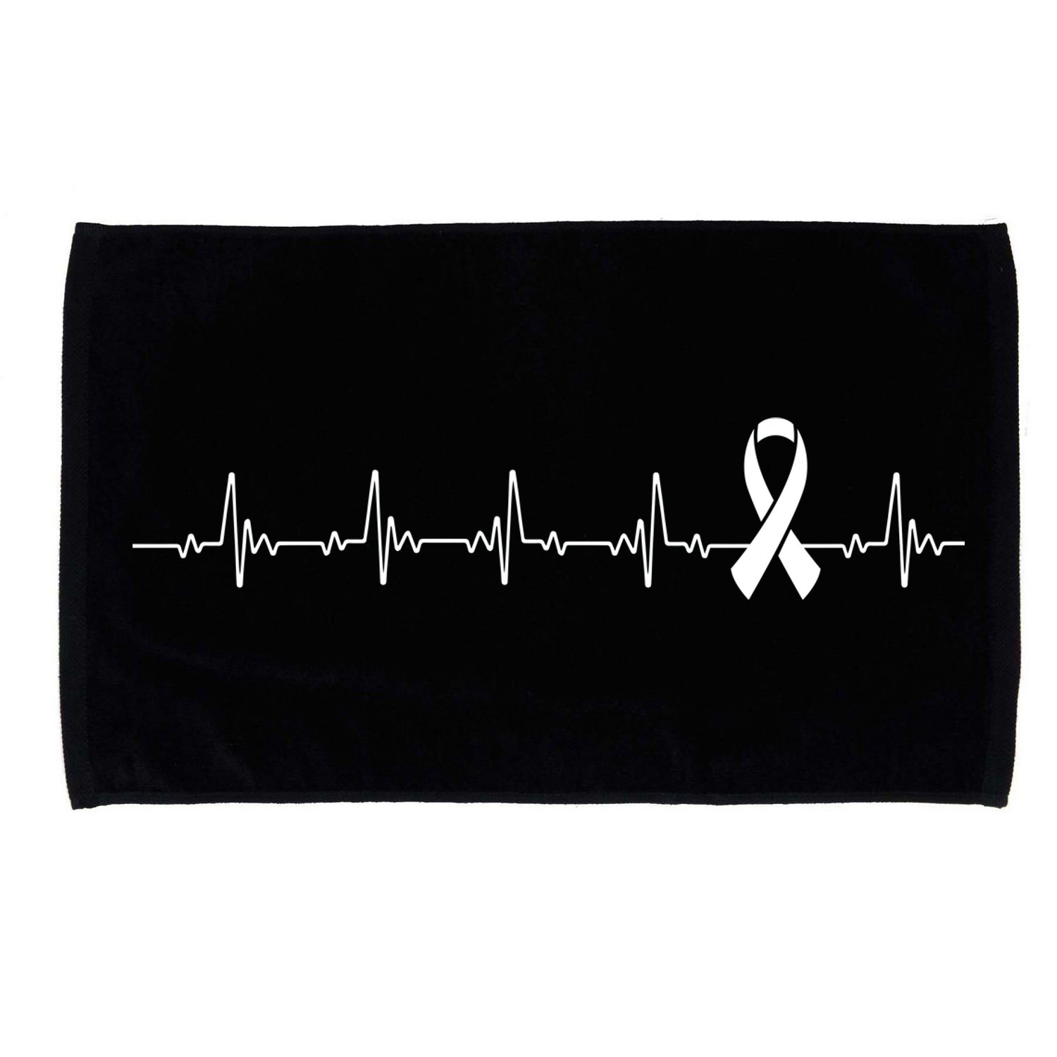 Breast Cancer Heartbeat Pulse Microfiber Hand Towel