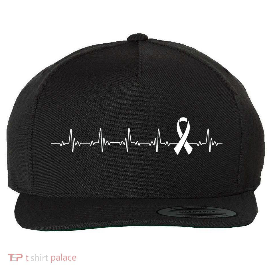 Breast Cancer Heartbeat Pulse Wool Snapback Cap