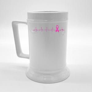 Breast Cancer Heartbeat Pulse Beer Stein