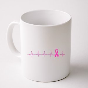 Breast Cancer Heartbeat Pulse Coffee Mug