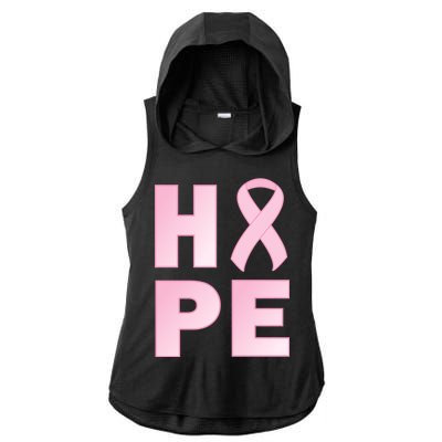 Breast Cancer Hope Fight Logo Ladies PosiCharge Tri-Blend Wicking Draft Hoodie Tank