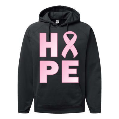 Breast Cancer Hope Fight Logo Performance Fleece Hoodie