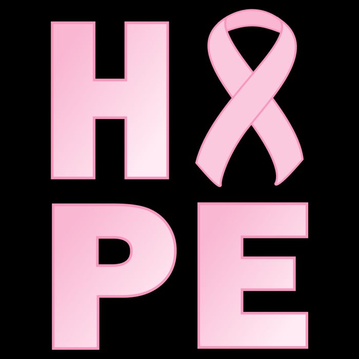 Breast Cancer Hope Fight Logo Drawstring Bag