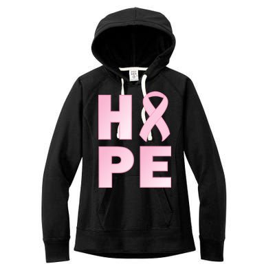 Breast Cancer Hope Fight Logo Women's Fleece Hoodie