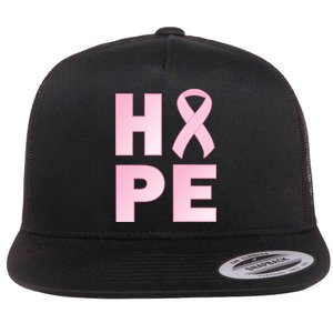 Breast Cancer Hope Fight Logo Flat Bill Trucker Hat