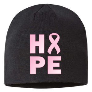 Breast Cancer Hope Fight Logo Sustainable Beanie