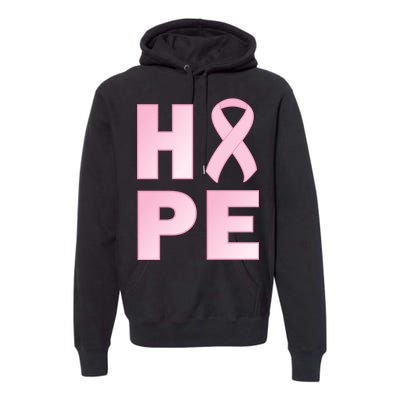 Breast Cancer Hope Fight Logo Premium Hoodie