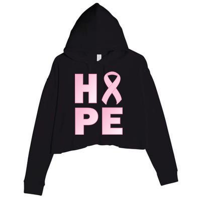 Breast Cancer Hope Fight Logo Crop Fleece Hoodie