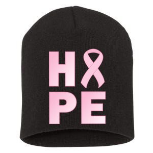 Breast Cancer Hope Fight Logo Short Acrylic Beanie