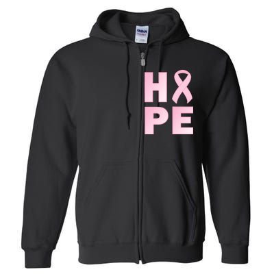 Breast Cancer Hope Fight Logo Full Zip Hoodie