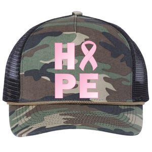 Breast Cancer Hope Fight Logo Retro Rope Trucker Hat Cap