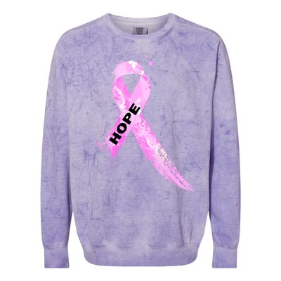 Breast Cancer Hope Ribbon Colorblast Crewneck Sweatshirt