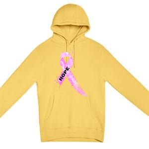 Breast Cancer Hope Ribbon Premium Pullover Hoodie