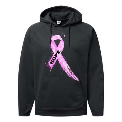 Breast Cancer Hope Ribbon Performance Fleece Hoodie