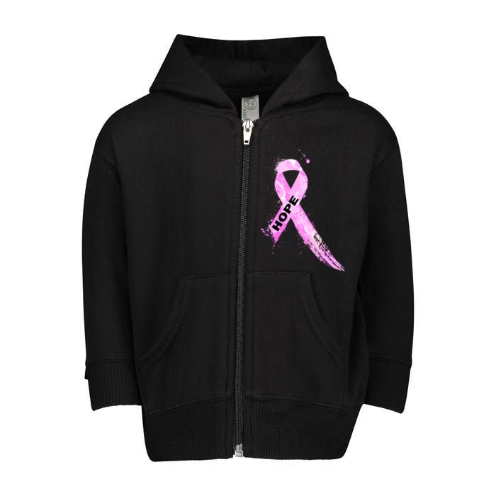 Breast Cancer Hope Ribbon Toddler Zip Fleece Hoodie