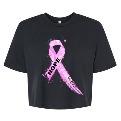 Breast Cancer Hope Ribbon Bella+Canvas Jersey Crop Tee