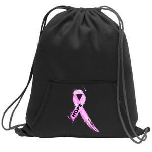 Breast Cancer Hope Ribbon Sweatshirt Cinch Pack Bag