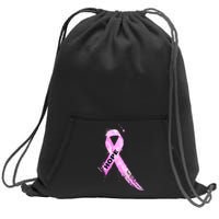 Breast Cancer Hope Ribbon Sweatshirt Cinch Pack Bag