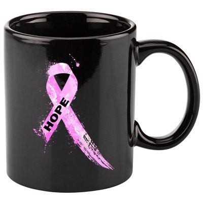 Breast Cancer Hope Ribbon 11oz C Handle Ceramic Mug