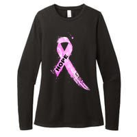 Breast Cancer Hope Ribbon Womens CVC Long Sleeve Shirt