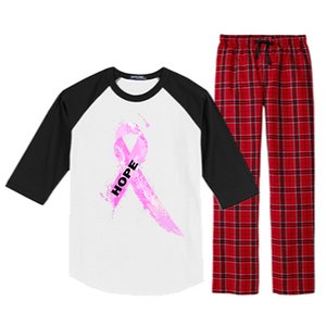 Breast Cancer Hope Ribbon Raglan Sleeve Pajama Set