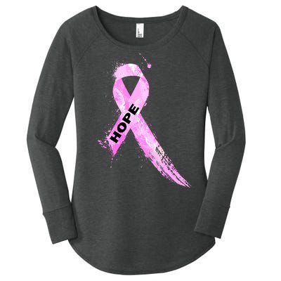 Breast Cancer Hope Ribbon Women's Perfect Tri Tunic Long Sleeve Shirt