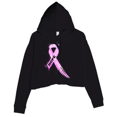 Breast Cancer Hope Ribbon Crop Fleece Hoodie