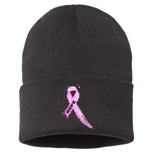 Breast Cancer Hope Ribbon Sustainable Knit Beanie