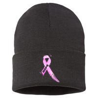 Breast Cancer Hope Ribbon Sustainable Knit Beanie