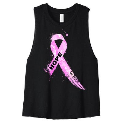 Breast Cancer Hope Ribbon Women's Racerback Cropped Tank