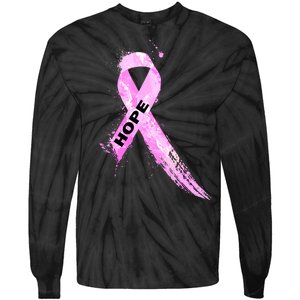 Breast Cancer Hope Ribbon Tie-Dye Long Sleeve Shirt