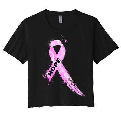 Breast Cancer Hope Ribbon Women's Crop Top Tee