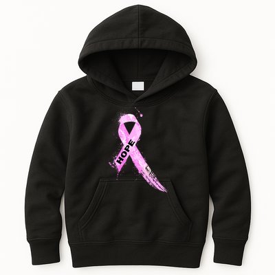 Breast Cancer Hope Ribbon Kids Hoodie