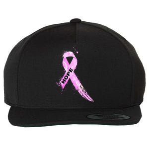 Breast Cancer Hope Ribbon Wool Snapback Cap