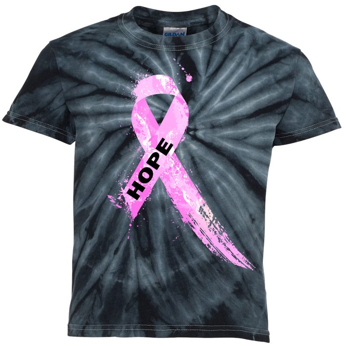 Breast Cancer Hope Ribbon Kids Tie-Dye T-Shirt