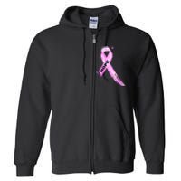 Breast Cancer Hope Ribbon Full Zip Hoodie