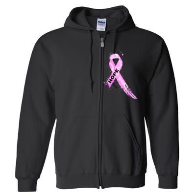 Breast Cancer Hope Ribbon Full Zip Hoodie