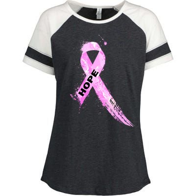 Breast Cancer Hope Ribbon Enza Ladies Jersey Colorblock Tee