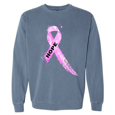 Breast Cancer Hope Ribbon Garment-Dyed Sweatshirt